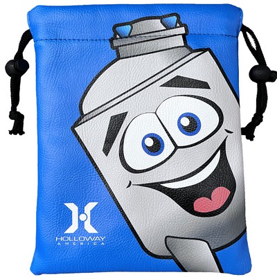 Digitally Printed Vegan Leather Drawstring Pouch