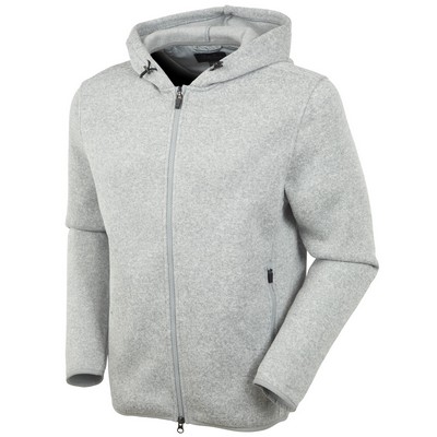 Bobby Jones Men's Performance Heathered Full-Zip Fleece Hoodie