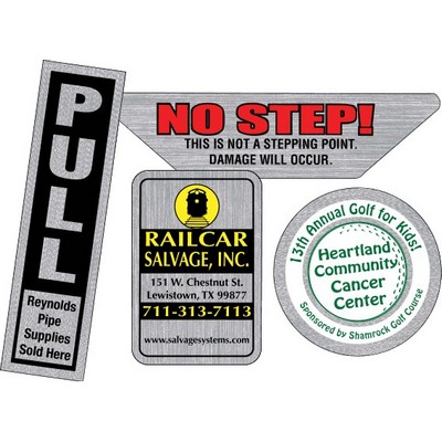 Overlaminated Brushed Chrome Polyester Decal (57 to 73 Square Inches)