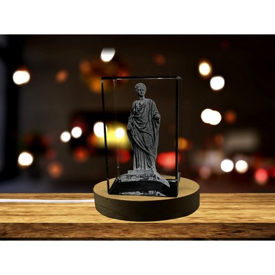 Demeter 3D Engraved Crystal Trophy Award w/LED Base Light