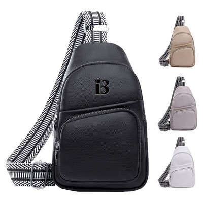 Lightweight PU Leather Crossbody Sling Bag