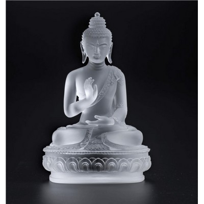 Frosted Buddha Crystal Figurine