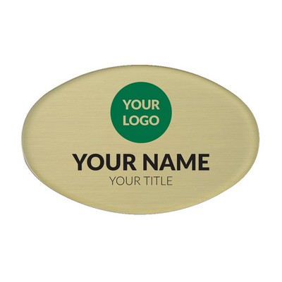 The Mighty Badge 50 Unit Kit, Gold Oval, Magnet Fastener, For InkJet Printer