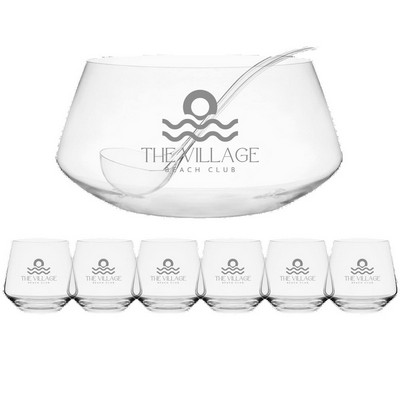 8-Piece Punch Bowl Set with Acrylic Ladle