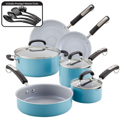 Farberware 13 Piece Eco Advantage Ceramic Aqua Nonstick Cookware Set