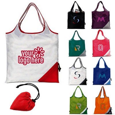 Custom Folding Tote Bag with Drawstring Pouch