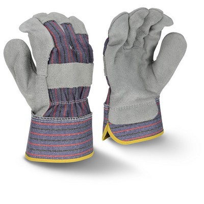Radians® High Visibility Regular Shoulder Gray Split Cowhide Leather Palm Glove
