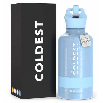 64 Oz. Coldest® Sports Bottle w/Standard Mouth Straw Lid