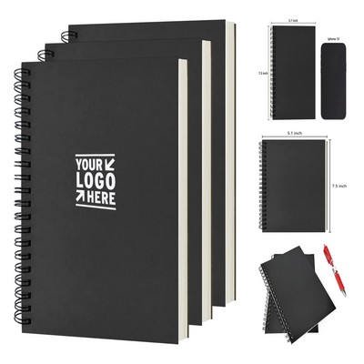 7.5 x 5.1" 50-Page Soft Cover Blank Spiral Notebook