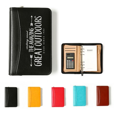 A6 PU Leather Business Calculator Notebook