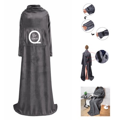 Air Conditioning Flannel Blanket W/ Pocket