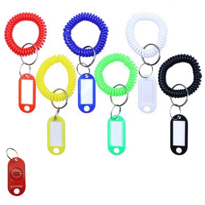 Key Ring Tag with Spring Wrist Band