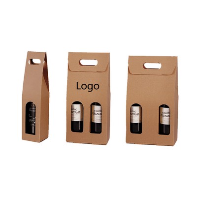 Double Wine Craft Paper Gift Bags
