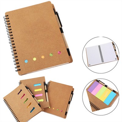 Notebook with Pen and Sticky Notes