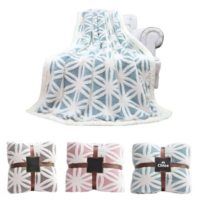 Custom printed lambskin blanket