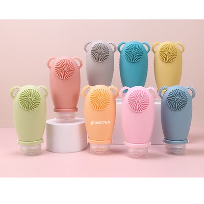 Silicone Travel Bottles for Toiletries W/Multi-functional Face Wash