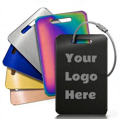 Stainless Steel Luggage Tag Keychain