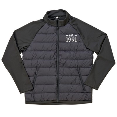 Puffy Jacket with Knit Sleeve