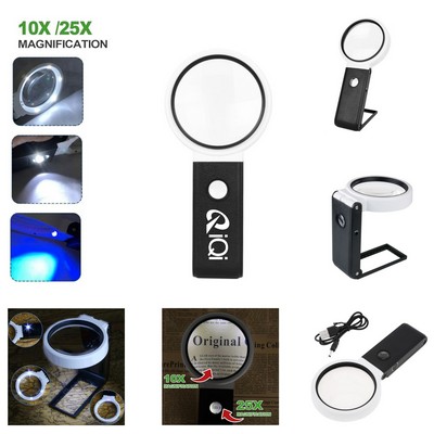 Foldable Magnifying Glass With Light And Stand