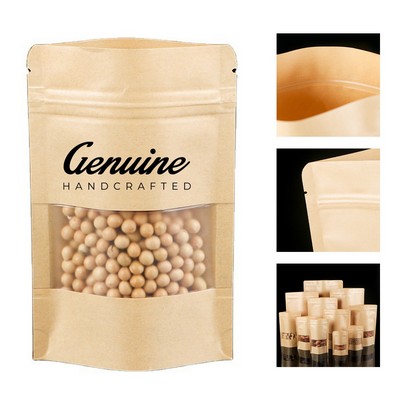 Eco-Friendly Kraft Paper Stand Up Food Self-Sealing Bag