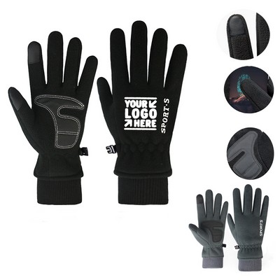 Outdoor Cycling Winter Fleece Thermal Touchscreen Windproof Non-Slip Gloves