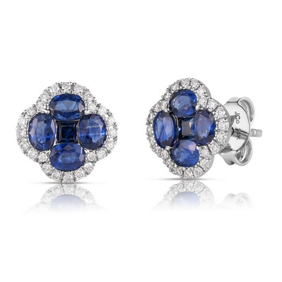 Jilco Inc Sapphire And Diamond Earrings