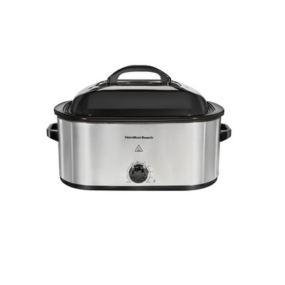 Hamilton Beach® Electric Roaster Oven Stainless Steel Finish w/Black Accents 22 Quarts