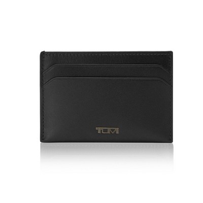 Tumi Nassau Slim Card Case- Black Smooth Leather