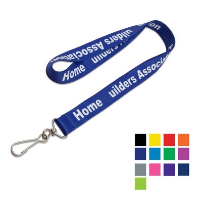 Custom 3/4" Polyester Lanyard w/ Metal Swivel J Hook