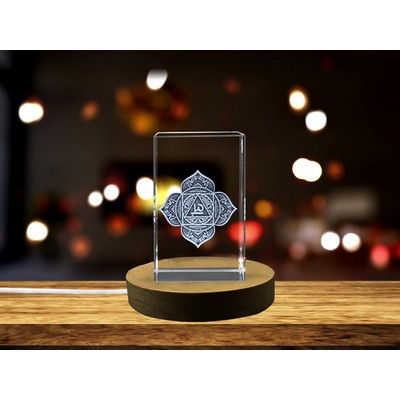 Root Chakra Crystal Trophy Award w/Engraved 1st Chakra Symbol - Balance Safety & Security