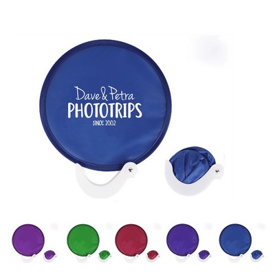 Handheld Round Folding Pop Up Nylon Fan with Handle