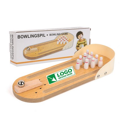 Tabletop Wooden Board Mini Bowling Game