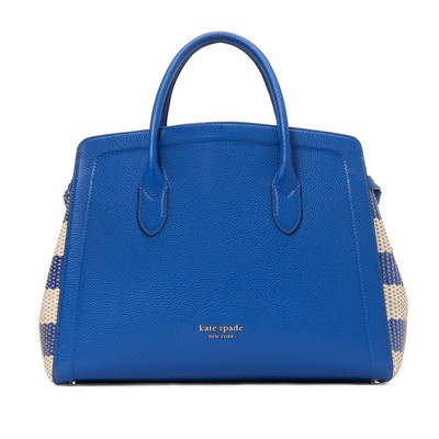 kate spade new york Knott Striped Woven Large Satchel - Classic Blue Multi