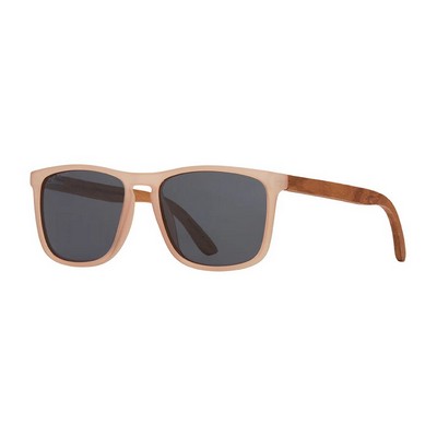 Cail Eco-Sustainable Sunglasses w/Matte Blush & Walnut Frame