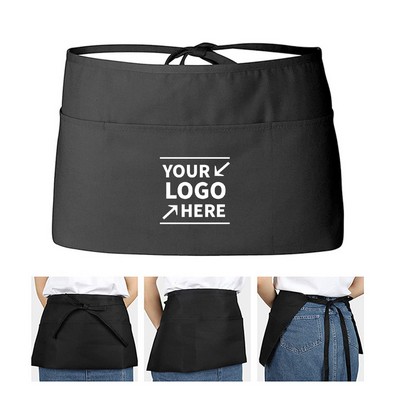 Waterproof Half Apron with 3 Pockets