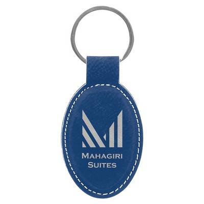 Leatherette Oval Keychain