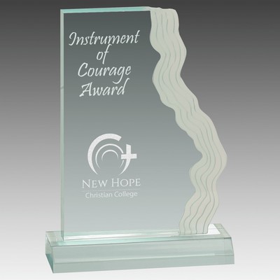 Frosted Waterfall Edge Acrylic with Base