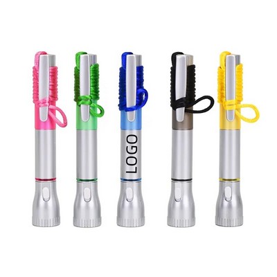 2" 1 Glow Pen Torch Light Pen With Lanyard