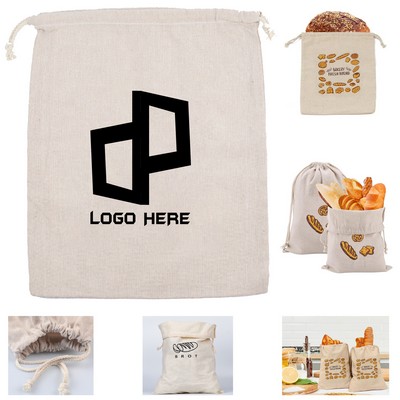 Resuable Cotton Drawstring Bread Bag