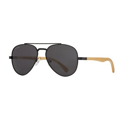 Mav Matte Onyx & Bamboo Polarized Sunglasses