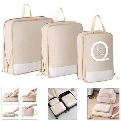Three-Piece Set Of Compressible Travel Storage Bags