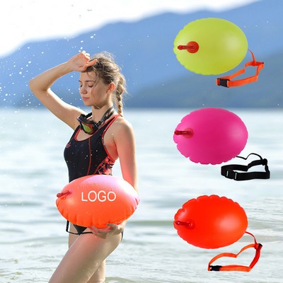 Double Airbag Swim Buoy Anti-Drowning Safety Float w/Air Valve