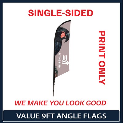 Value 9' Angle Flag - Single Sided Graphic Only