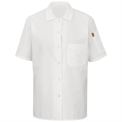 Red Kap Women's Short Sleeve Cook Shirt with OilBlok + MIMIX