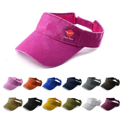 Vintage Washed Denim Sports Visor