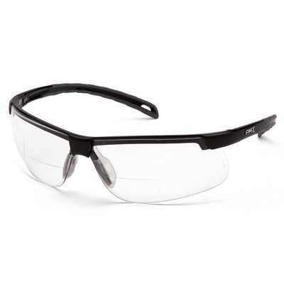 Ever-Lite Safety Reader Glasses, Black Frame with Clear +3.0 Diopter Lens