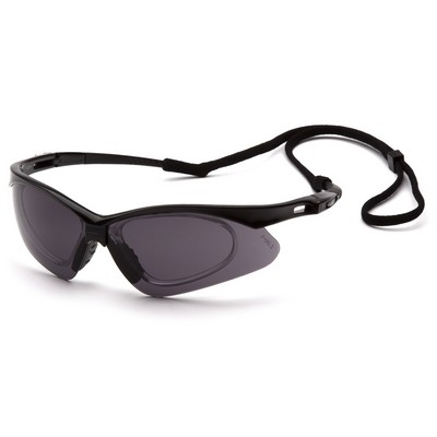 PMXTREME Rx Safety Reader Glasses, Black Frame with Gray Anti-Fog Lens with Rx Insert
