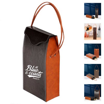 Single Bottle PU Wine Bag