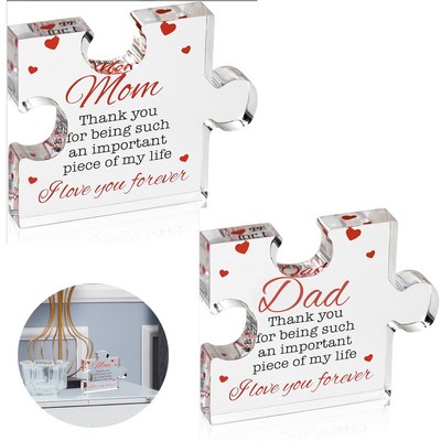 Engraved Acrylic Block Puzzle Piece