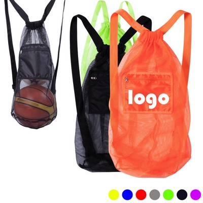 11.81X19.69" Nylon Mesh Drawstring Backpack